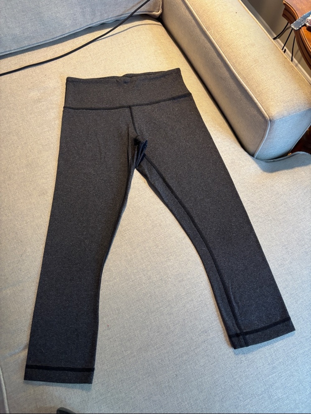 Lululemon Wunder Under Crop Leggings size 4 Heathered Black